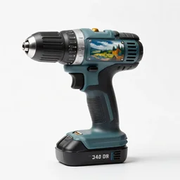 hand-painted impact driver, photorealistic, isolated on a pure white background, centered, entire object in frame, sharp focus, soft studio lighting