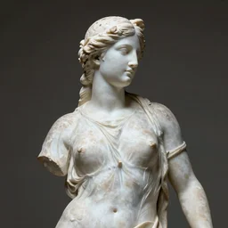 greek goddess marble statue, modest