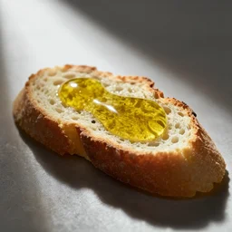macro photo bruschetta with olive oil droplets, octane render