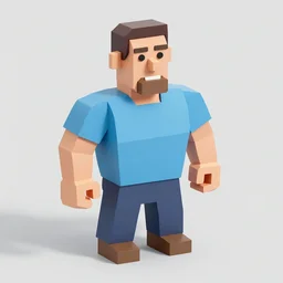 Low poly isometric John Cena