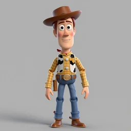 woody allen, 3D modeling character, full view, Pixar concept art