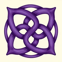 purple tentacles forming into a celtic knot
