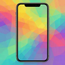 very colorful, low poly, iphone background