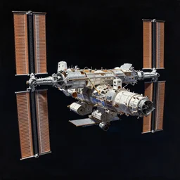 An oil painting of the International Space Station, dramatic lighting, trending on ArtStation, Unreal engine, 8k