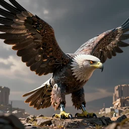 a robot similar to an eagle, octane render, 3D