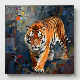 the most intensely amazing abstract painting in the history of the universe, it's tigers yo, tigers