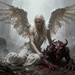 portrait of the fallen angel lucifer as diablo, resident evil, dark souls, bloodborne monster