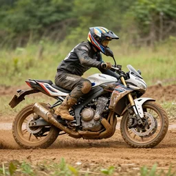 🏍🏍 speeding in mud