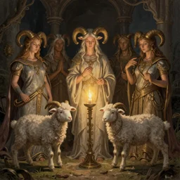 people from Cult of the Lamb, lit by the light of gods, abandoned by gods, hyperdetailed artstation cgsociety by greg rutkowski and by Gustave Dore