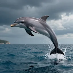 3D render, houdini 3D, octane 3D, Dolphin jumping out of the water