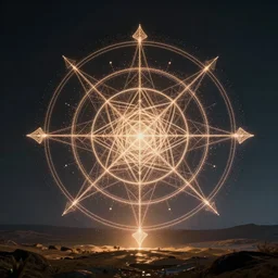 motion graphics, sacred geometry, abstract symbolism, particles, houdini, point cloud, cinematic lightingi, gmunk