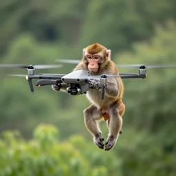 photo of a monkey flying a drone, 4k ultra hd