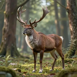 qilin in the woods, realistic style, 3 d