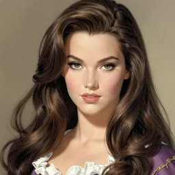 kim possible, woman, long hair, ultra detailed, by greg hildebrandt fancy rococo baroque oil painting high quality clothed in fancy garb in pin up style.