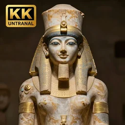 photo of the ancient statue of extremely beautiful demon goddess from sumeria, marble and gold materials, symmetrical, cinematic, real dlsr photography, sharp focus, 4 k, ultra hd, sense of awe, archeology journal cover