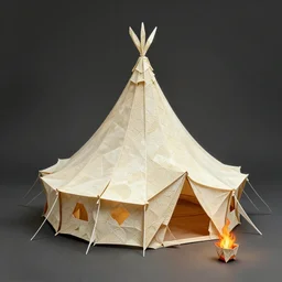 origami fire camp, tent, fantasy, intricate, elegant, highly detailed, digital painting, artstation, concept art, smooth, sharp focus illustration, art by afshar petros and krenz cushart and artem demura and tony sandoval