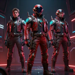 concept art, retro - futurist steampunk pilots, octane render, artstation, dramatic neon lighting, glowing imperial motifs, red turquoise accents, bladerunner, by gerald brom, james jean, syd mead, akihiko yoshida, cinematic