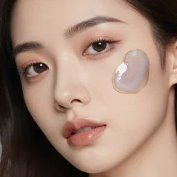 beautiful woman's face made of polished agate
