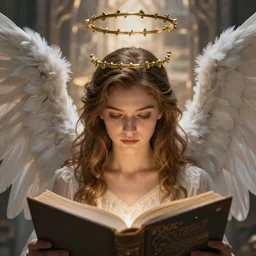The Last Angel witnessing the end of times, book style, trending on artstation, face close up