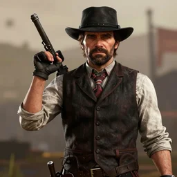 jim carey stars as dutch van der linde in the playstation 4 video game red dead redemption 2, detailed screenshot beautiful!