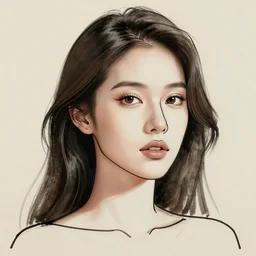minimal face woman drawn by one continuous line, art sketch, stylish