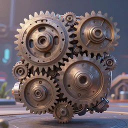 fixing a complex engine gears futuristic sci - fi pixar disney digital cgi rtx hdr painting bioluminance alena aenami artworks in 4 kby jesper ejsing, feng zhu