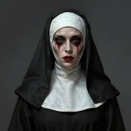 portrait of a scary nun by Zdzisław Beksiński, irwin penn, realistic, digital art, unreal engine