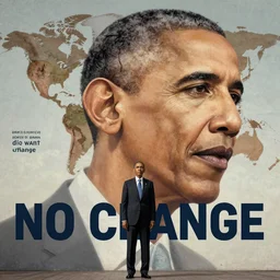 Obama “no change” slogan, the world if Obama didn’t want change. Post-processing , Greg rutkowski legendary matte painting , masterpiece