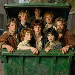 portrait of a dumpsterin the style of wayne barlowe, gustav moreau, goward, bussiere, roberto ferri, santiago caruso, luis ricardo falero, austin osman spare