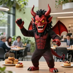 4 5 mm 1 9 8 7 cookbook food photography of an corporate mascot at an office park summoning a demon, photography by tyler mitchell johfra bosschart