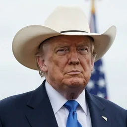 a portrait photograph of Donald Trump as a cowboy, DSLR photography