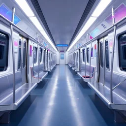 KDA Akali in an empty subway train, neon lighting digital art by RossDraws