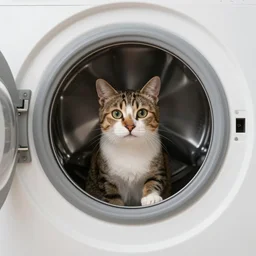 cat in a washing machine