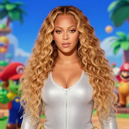 realistic beyonce, inside a game of super Mario sunshine