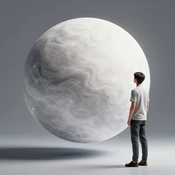 man standing next to the brightest object in the universe