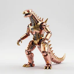a machine mutant kaiju, puppet, circuitry, 3 - dimensional, 3 d, gold, rose - gold, in a symbolic and meaningful style, insanely detailed and intricate, hypermaximalist, elegant, ornate, hyper realistic, super detailed