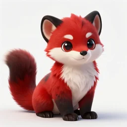 cute! furry portrait < handsome : fursona > furry - fandom < red & black > fursona > stoat + tail! photorealistic, aspect ratio 4 : 5