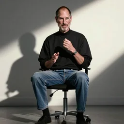 steve jobs as an apple chair