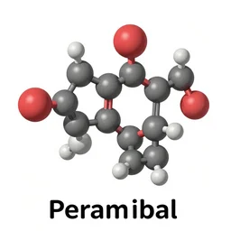 Perampanel molecule, high-quality 2D scientific drawing, Perampanel, pencil on paper