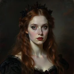 gothic princess portrait. by casey baugh, by konstantin razumov