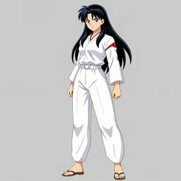 Mai Shiranui, game character; full body art, in the Japanese videogame; character reference sheet; trending on artstation, highly detailed, clean lineart, vector line art, clean, by Ilya kuvshinnikov, simple background