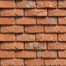 seamless tileable texture of old cracked terracotta roof shingle, realistic, very detailed, beautiful, intricate details, sharp focus, substance designer, substance render, substance painter, marmoset, unreal engine, octane render