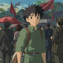 celebration of the october revolution, by makoto shinkai, the weather drizzly, moist, 8 k, unreal engine