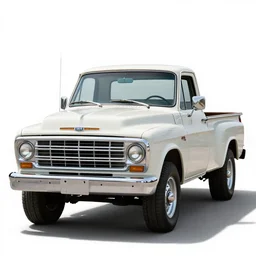 enamel vintage pickup truck, commercial catalog photo, isolated on a pure white background, centered, entire object in frame, sharp focus, soft studio lighting