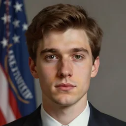 portrait of a 2 0 2 2 united states president, who is a young man a scholarly appearance, detailed face, 2 1 st century, highly detailed, cinematic lighting, digital art painting by greg rutkowski