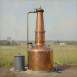 oil painting of vintage copper still