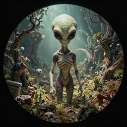 iconic alien microcosm, microscope slide photography