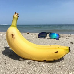 “banana with sunglasses”