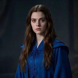 portrait, young female high wizard in blue robes, dramatic lighting, cinematic, establishing shot, extremly high detail, photo realistic, cinematic lighting, post processed, concept art, artstation, matte painting, style by eddie mendoza, raphael lacoste, alex ross
