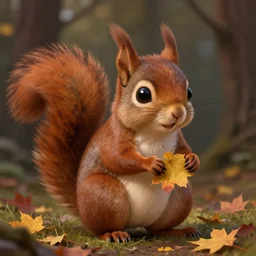 cute autumnal squirrel monster, d & d, fantasy, portrait, highly detailed, digital painting, trending on artstation, concept art, sharp focus, illustration, art by artgerm and greg rutkowski and magali villeneuve